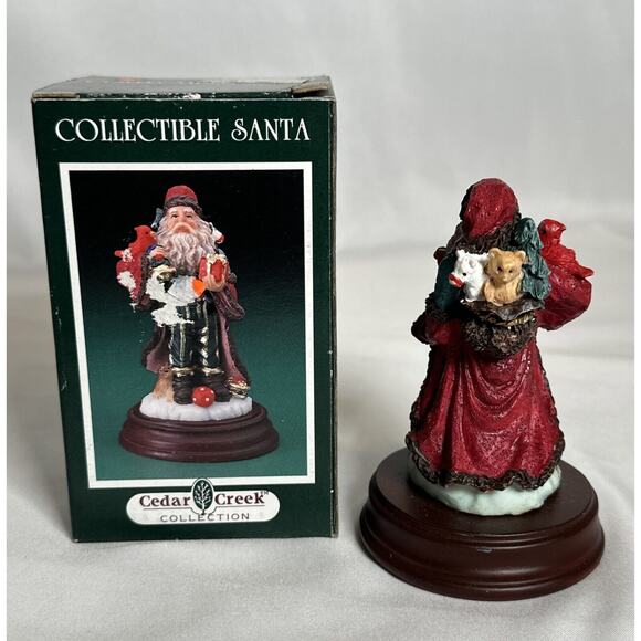 Cedar Creek Collection Collectible 4" Santa Figurine Kirkland’s Original Box - Picture 3 of 5